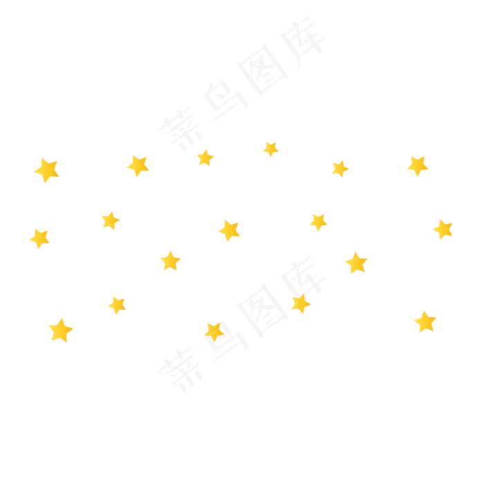 七夕节卡通黄色星星元素(2000*2000px 300 dpi )ai矢量模版下载