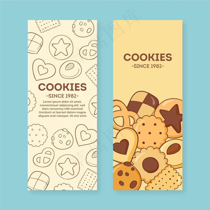 Cookies shop横幅banner集模板eps,ai矢量模版下载