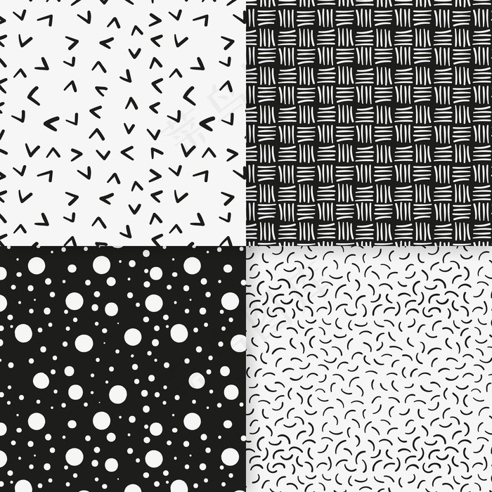 线和点最小几何图案模板