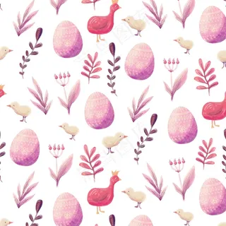 水彩画复活节图案