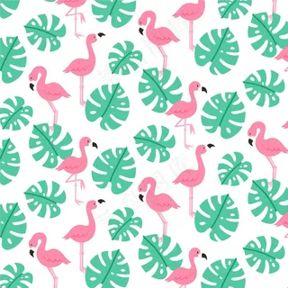 五彩火烈鸟图案