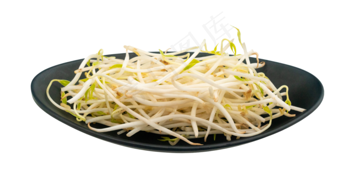 黑色盘子绿豆芽(4000*2000px 300 dpi )