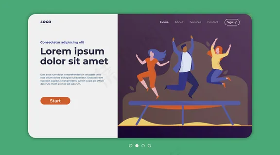 朋友们在蹦床上跳跃