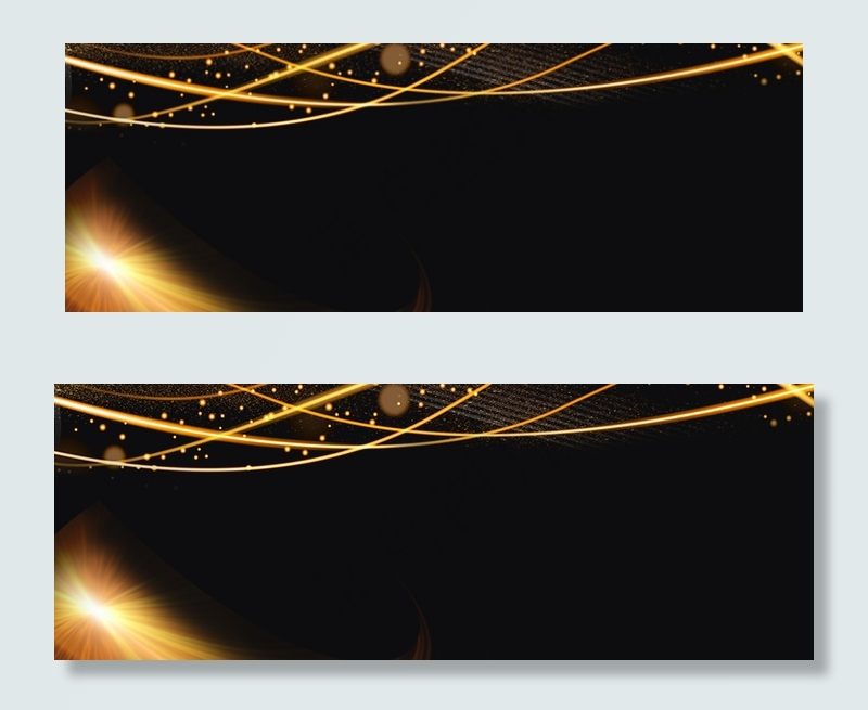 科技流动线条灯光黑色banner