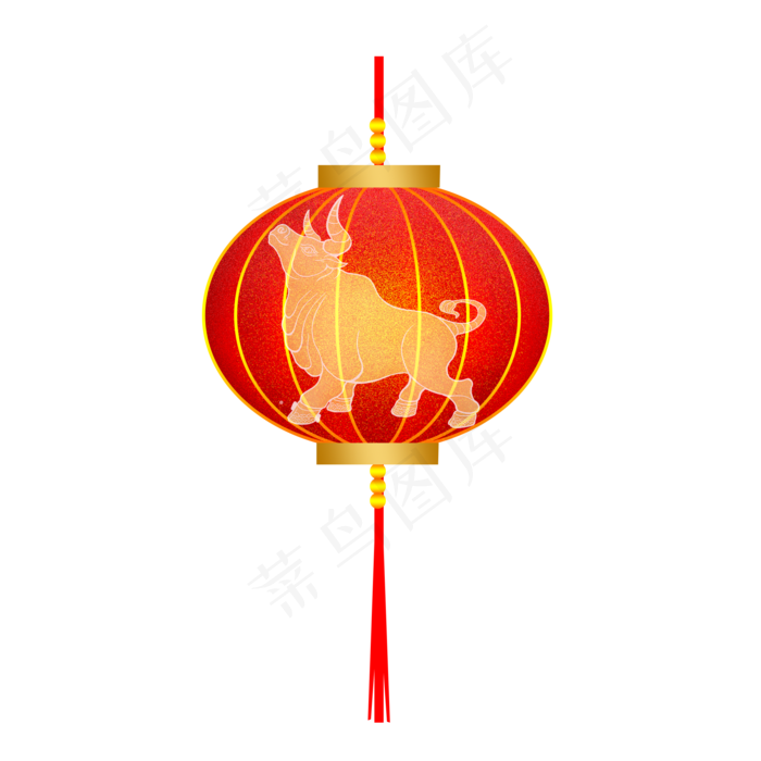 2021春节牛年灯笼新年牛(2000X2000(DPI:300))psd模版下载