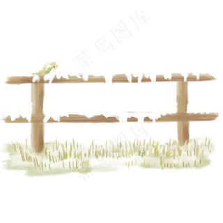 寒冷冬季的户外栏杆