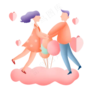 七夕牵手的情侣