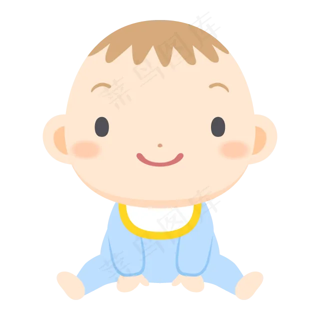 婴儿矢量可爱儿童坐着插画eps,ai矢量模版下载
