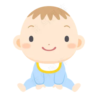 婴儿矢量可爱儿童坐着插画