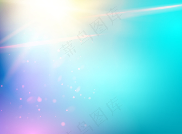 蓝天和抽象光闪烁的背景。