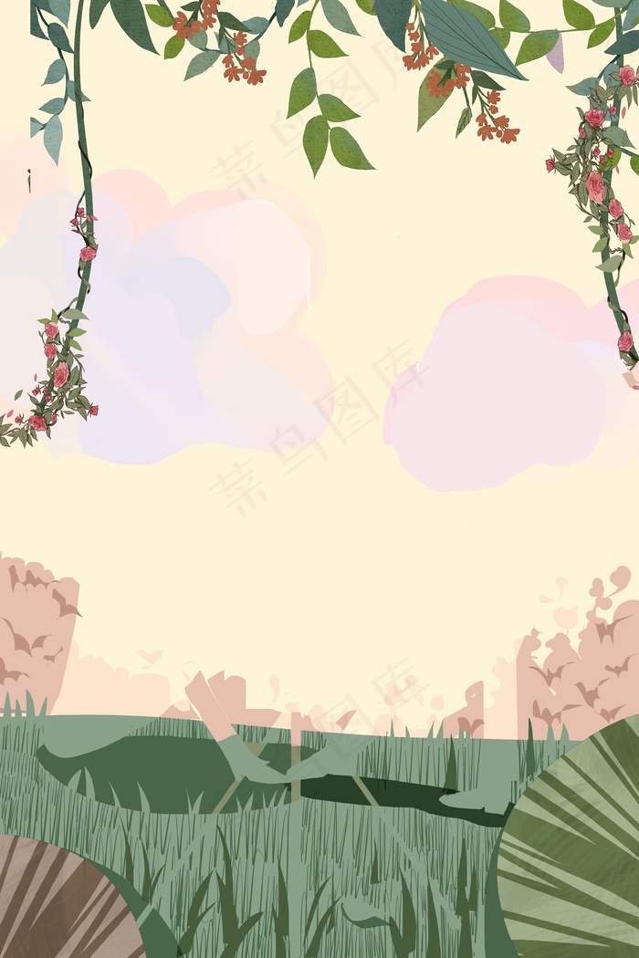 浪漫情人节粉色广告背景