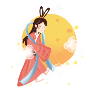 中秋节嫦娥赏月素材