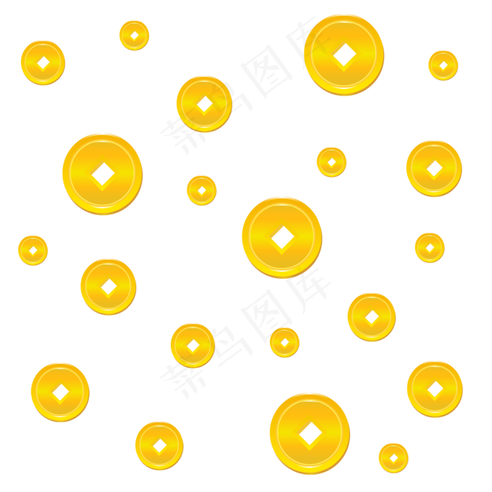 手绘立体质感金币(2000X2000(DPI:300))psd模版下载