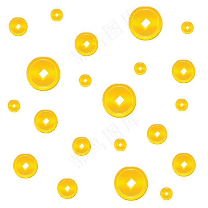 手绘立体质感金币(2000X2000(DPI:300))psd模版下载