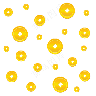 手绘立体质感金币