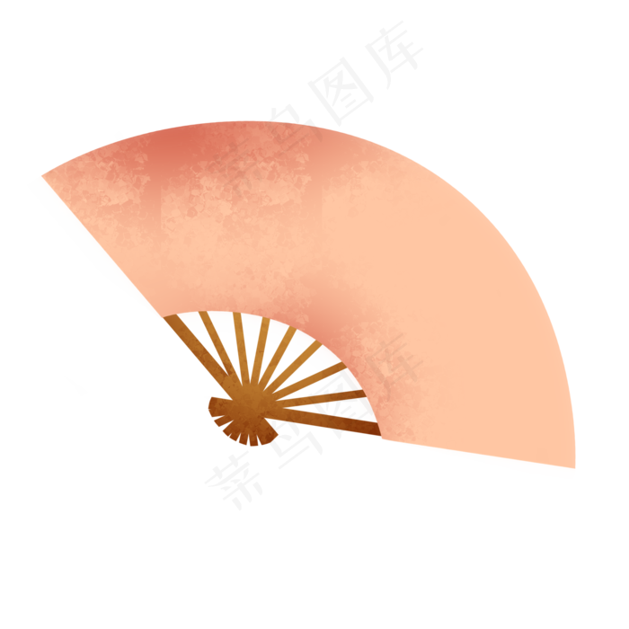 中秋节古风粉色扇子矢量装饰