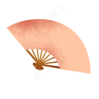 中秋节古风粉色扇子矢量装饰