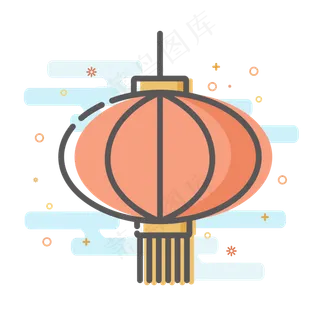 中秋节日灯笼MEB风格矢量