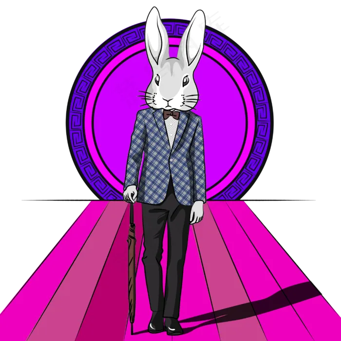 中秋节紫色Q版卡通时尚兔先生(3000X3000(DPI:300))psd模版下载