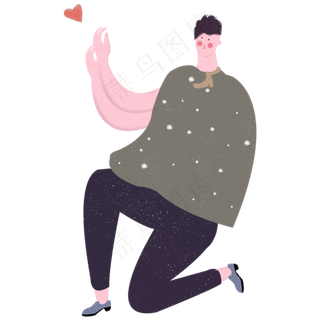 创意国外风清新可爱扁平化颗粒感