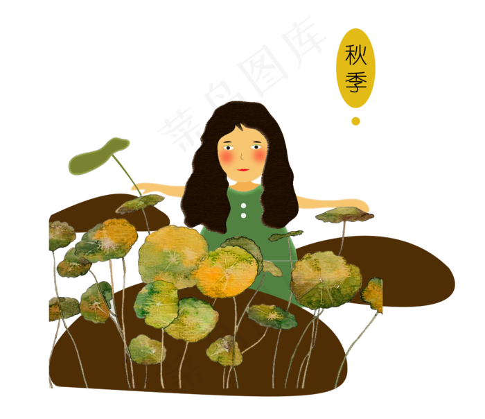 秋分秋季的小女孩