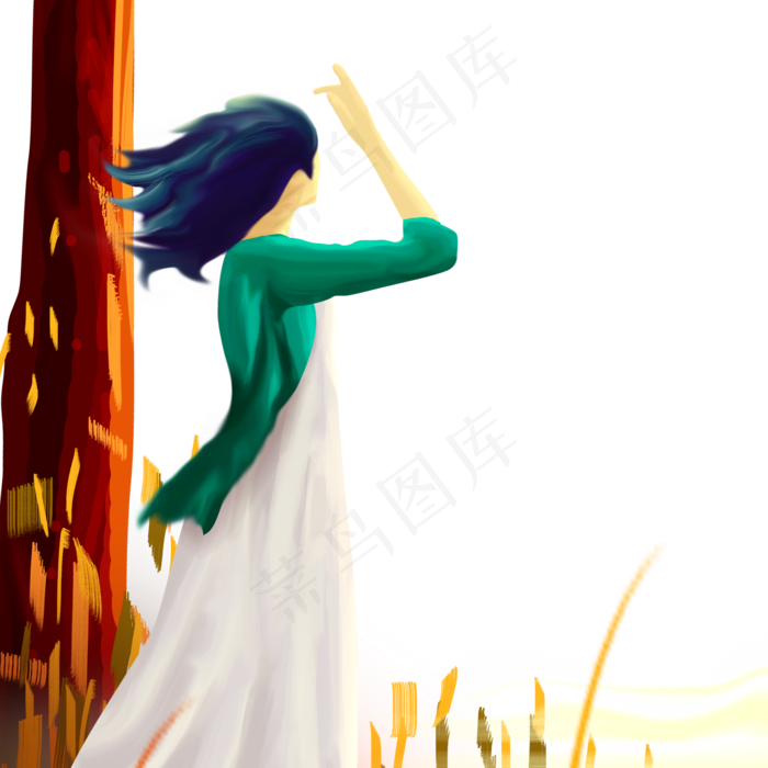 女孩秋季田野可商用素材(2000X2000(DPI:150))psd模版下载