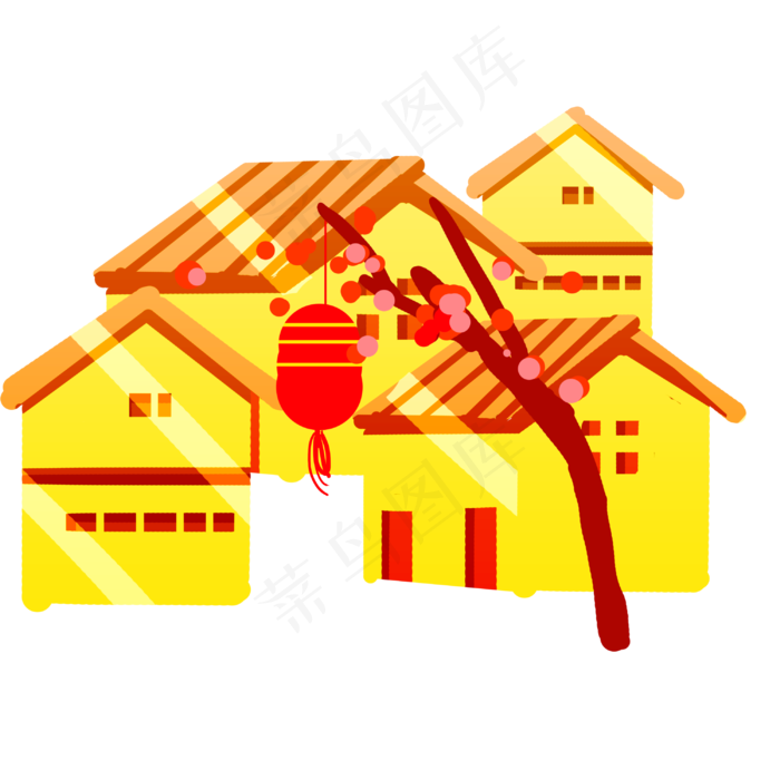 新年房子梅花灯笼