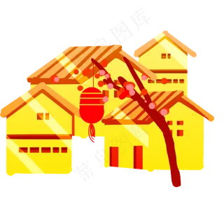 新年房子梅花灯笼