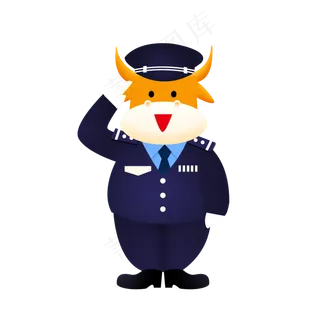 牛年新年警察牛牛