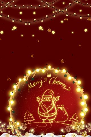 红金霓虹灯圣诞节