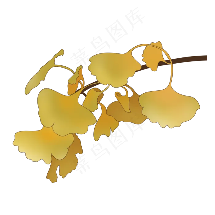 银杏叶树枝(2953X2953(DPI:300))psd模版下载