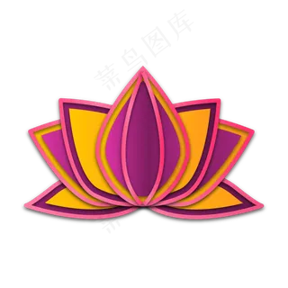 中秋节剪纸莲花花灯