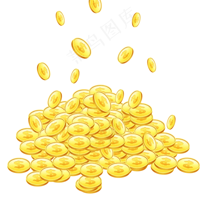 金币堆金币金钱黄金(2048X2048(DPI:300))psd模版下载