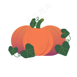 卡通手绘南瓜秋天丰收矢量图