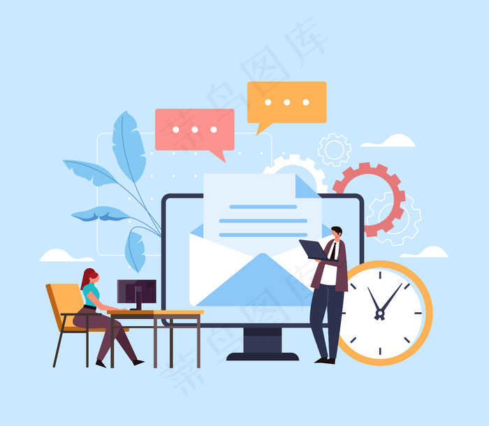 邮件服务网络网站的概念。eps,ai矢量模版下载