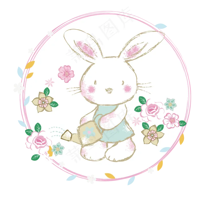 中秋节花园兔装饰可商用元素(4167X4167(DPI:150))ai矢量模版下载