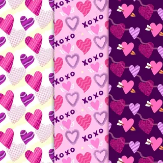 手绘心形图案系列