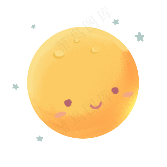 七夕情人节手绘月亮可商用元素(2000X2000(DPI:72))psd模版下载