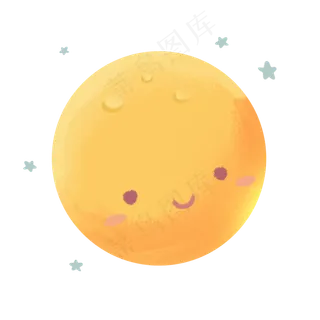 七夕情人节手绘月亮可商用元素