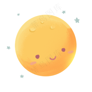 七夕情人节手绘月亮可商用元素