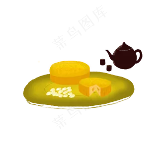 中秋节月饼莲子商用元素