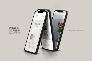 手机和屏幕-ui ux应用程序演示模型样机