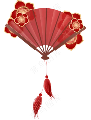 金色梅花和扇子