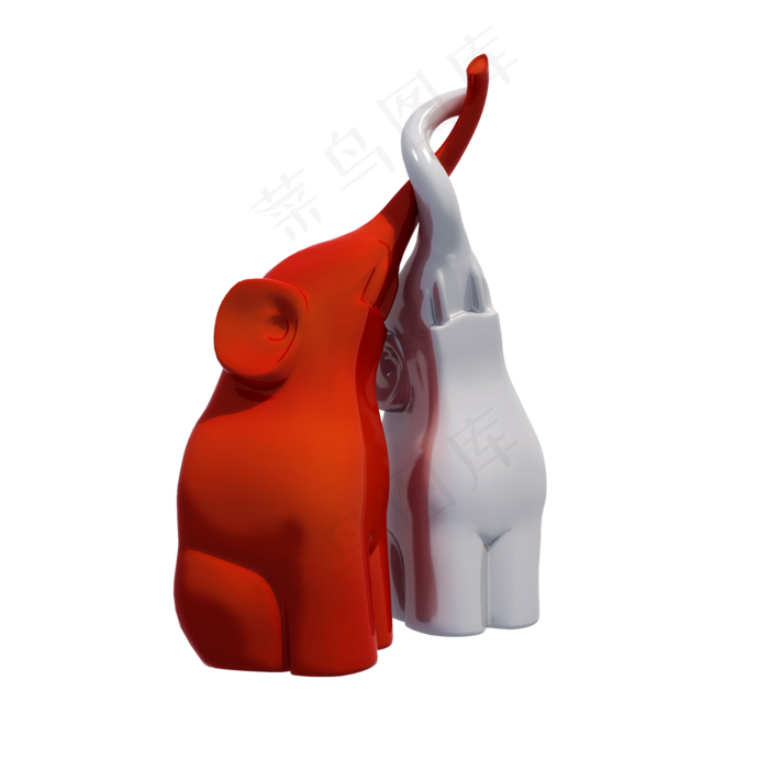 立体动物情侣png图