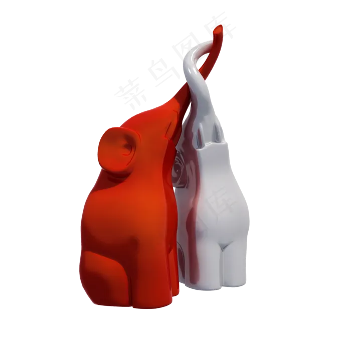 立体动物情侣png图(2000X2000(DPI:300))psd模版下载