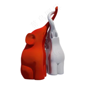 立体动物情侣png图