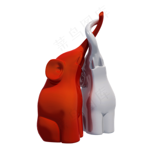 立体动物情侣png图