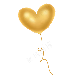金黄色七夕情人节爱心气球