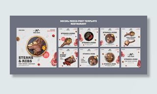 牛排餐厅模板社交媒体帖子