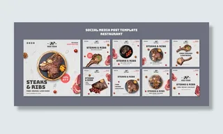 牛排餐厅模板社交媒体帖子